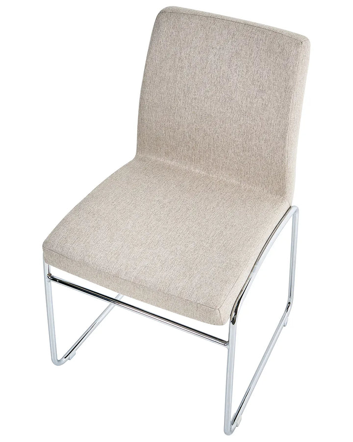 Set of 2 Dining Chairs Fabric Beige Ellena