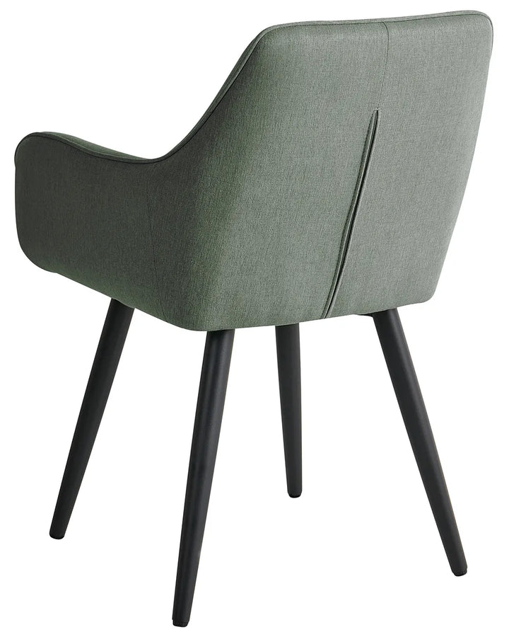 Set of 2 Dining Chairs Faux Linen Green Brea