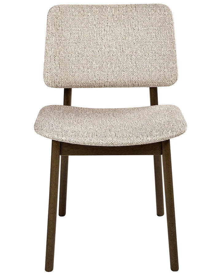 Set of 2 Dining Chairs Boucle Dark Brown/Taupe Arlina