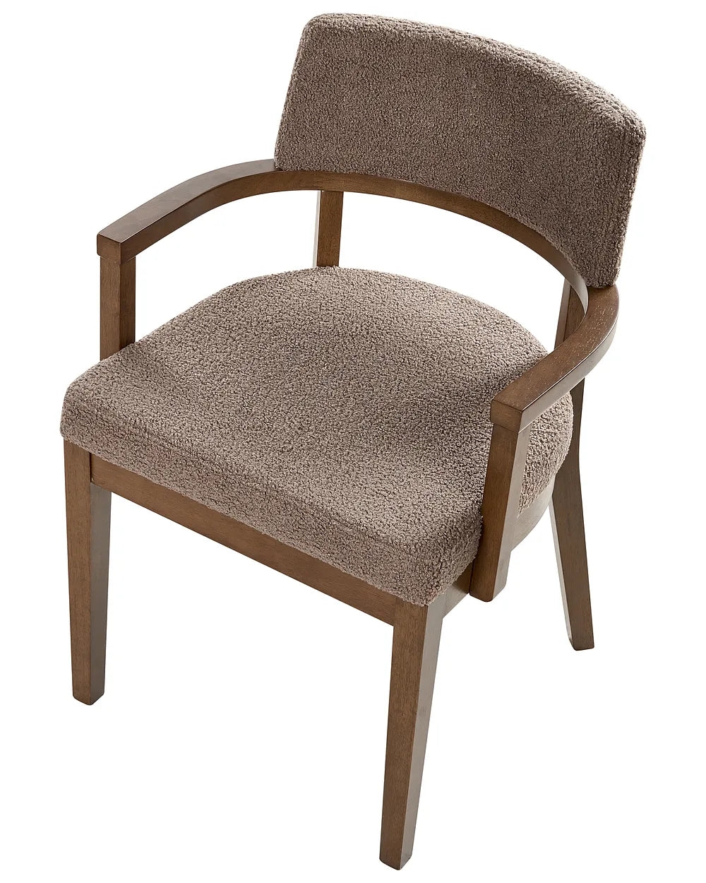 Set of 2 Dining Chairs Boucle Brown/Taupe Katy
