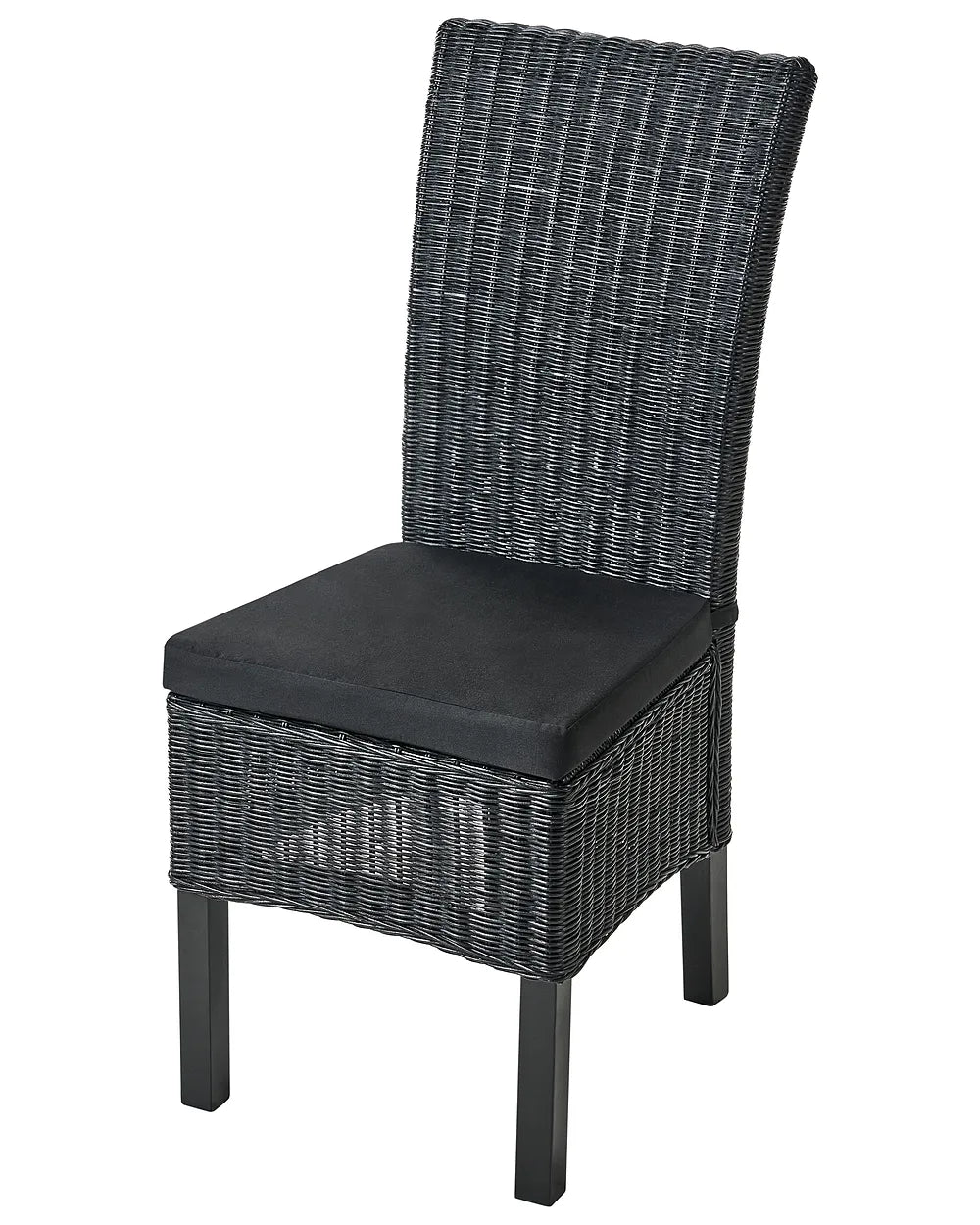 Set of 2 Dining Chairs Rattan Black Olivas