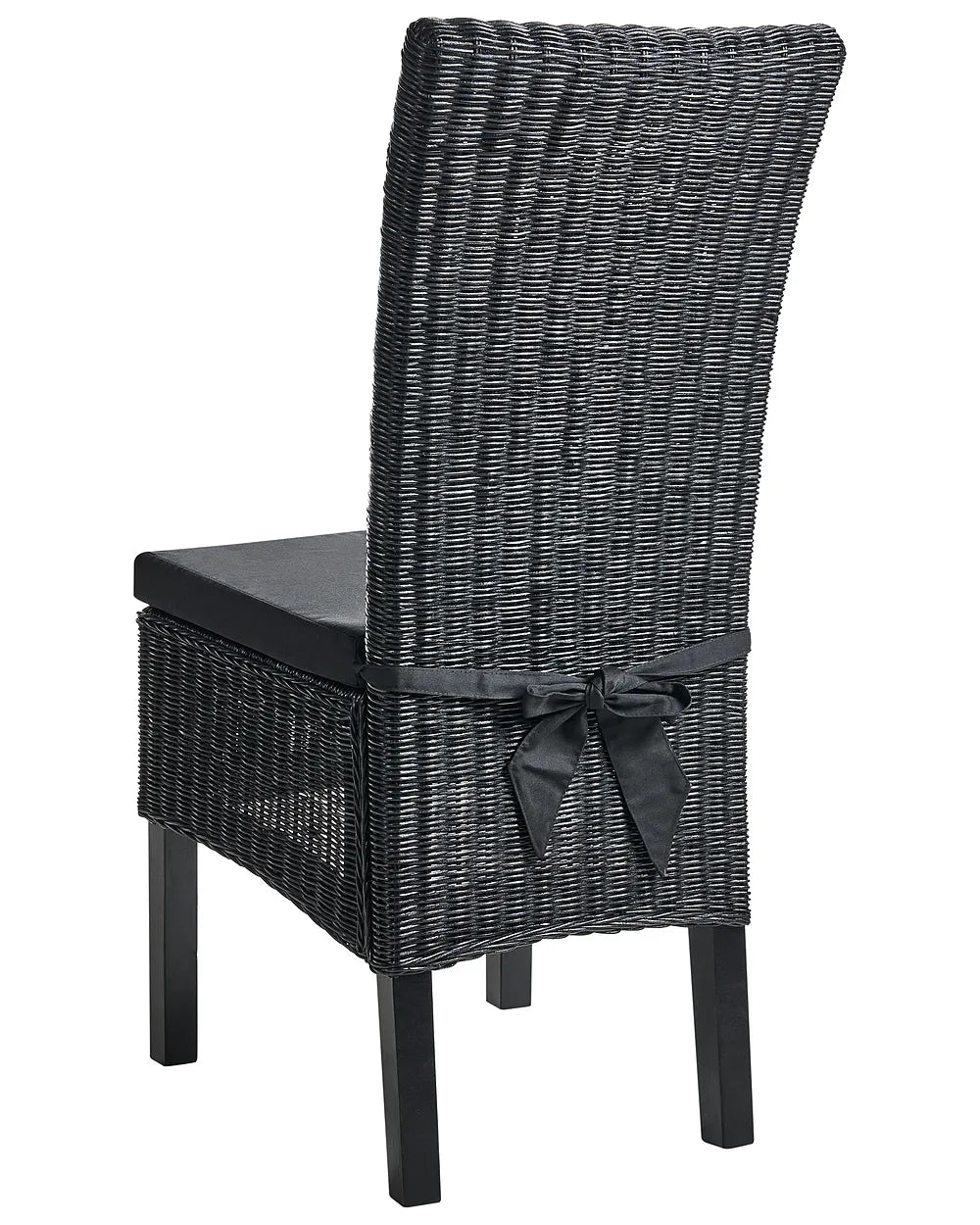 Set of 2 Dining Chairs Rattan Black Olivas