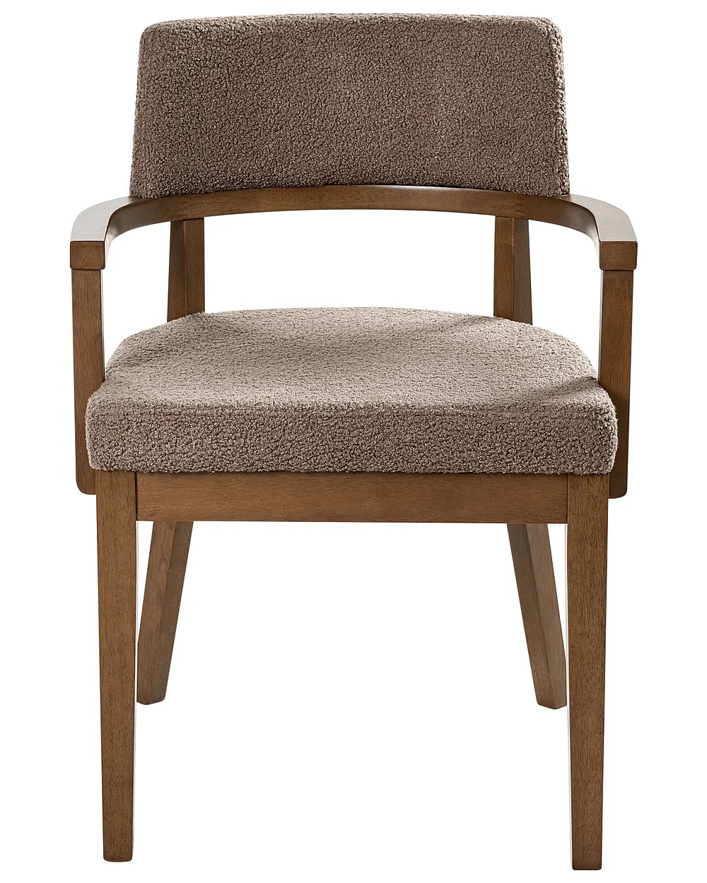 Set of 2 Dining Chairs Boucle Brown/Taupe Katy