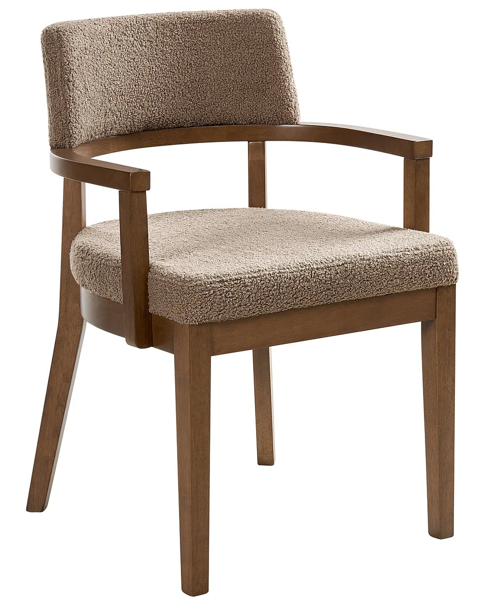 Set of 2 Dining Chairs Boucle Brown/Taupe Katy