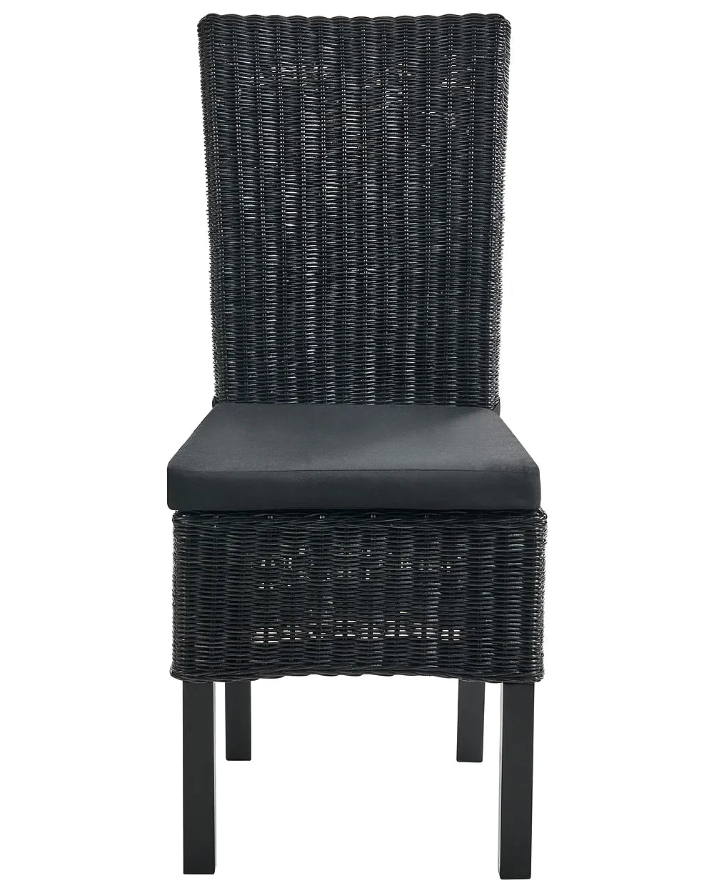 Set of 2 Dining Chairs Rattan Black Olivas