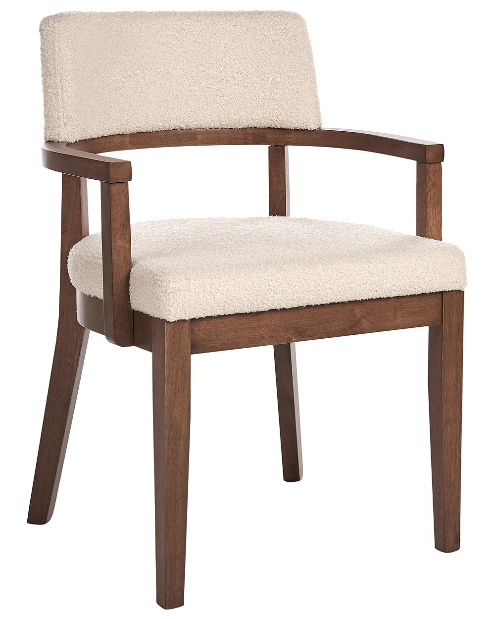 Set of 2 Dining Chairs Boucle Brown/Light Beige Katy