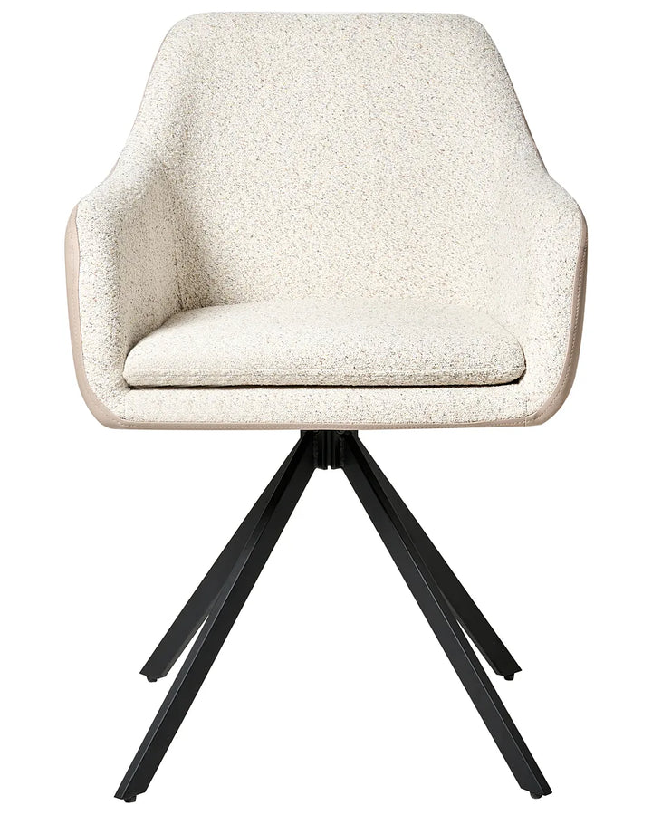 Set of 2 Dining Chairs Boucle Light Beige Roan
