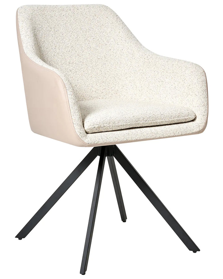 Set of 2 Dining Chairs Boucle Light Beige Roan