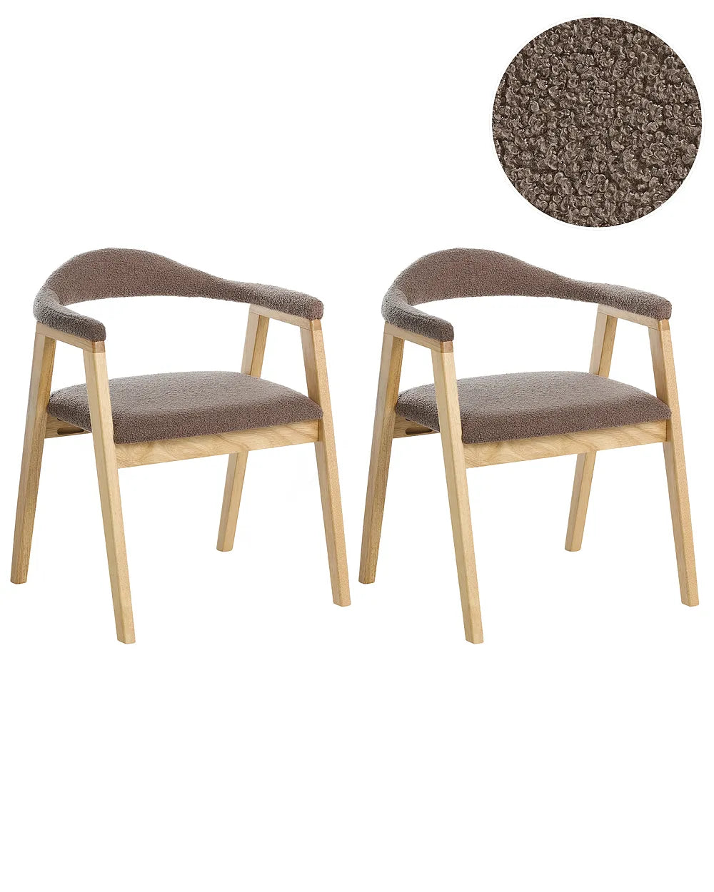 Set of 2 Dining Chairs Wood Light Brown/Taupe Tippy