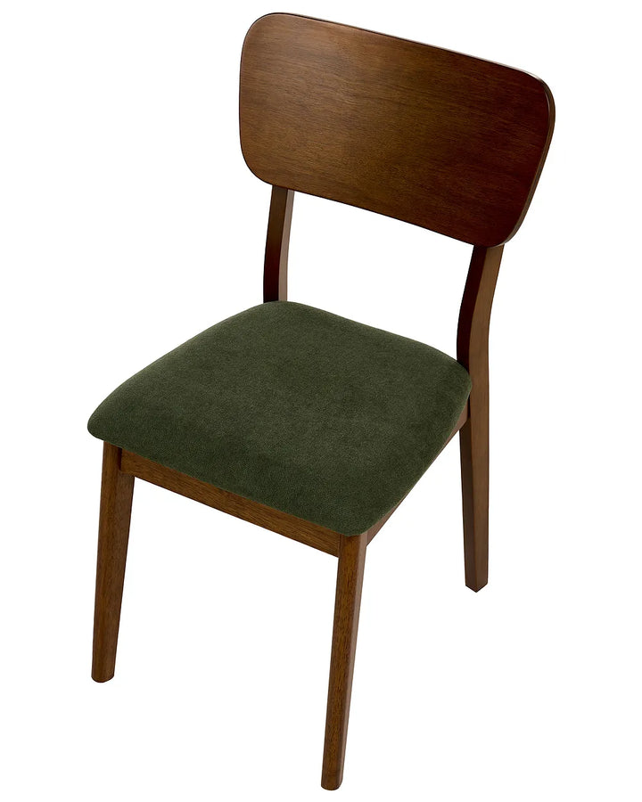 Set of 2 Dining Chairs Wood Green/Dark Brown Chace
