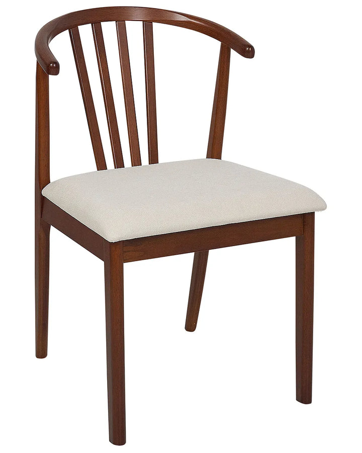 Set of 2 Dining Chairs Wood Dark Brown/Beige Denise