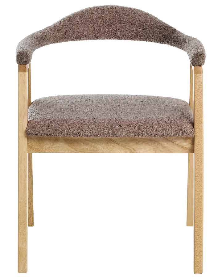Set of 2 Dining Chairs Wood Light Brown/Taupe Tippy