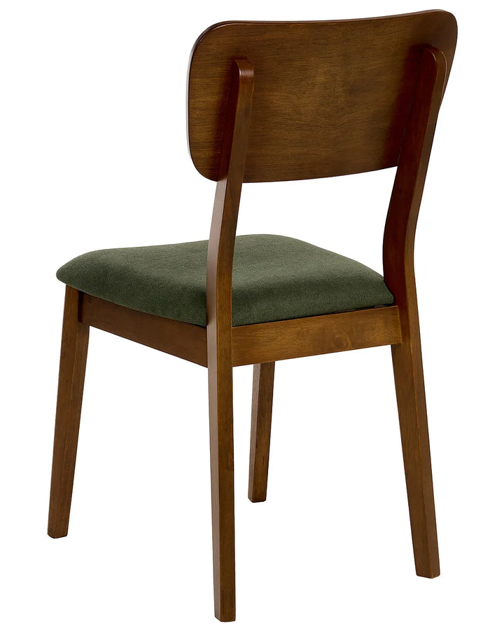 Set of 2 Dining Chairs Wood Green/Dark Brown Chace