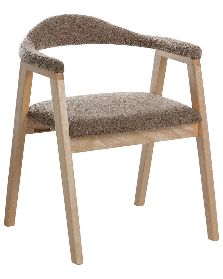 Set of 2 Dining Chairs Wood Light Brown/Taupe Tippy