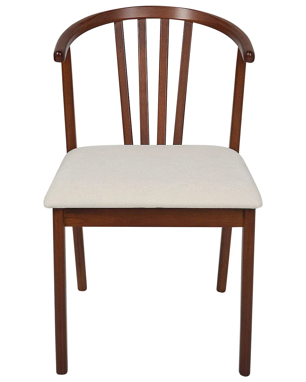 Set of 2 Dining Chairs Wood Dark Brown/Beige Denise