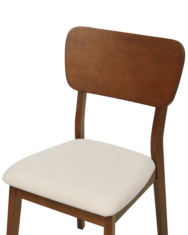 Set of 2 Dining Chairs Wood Dark Brown/Beige Chace