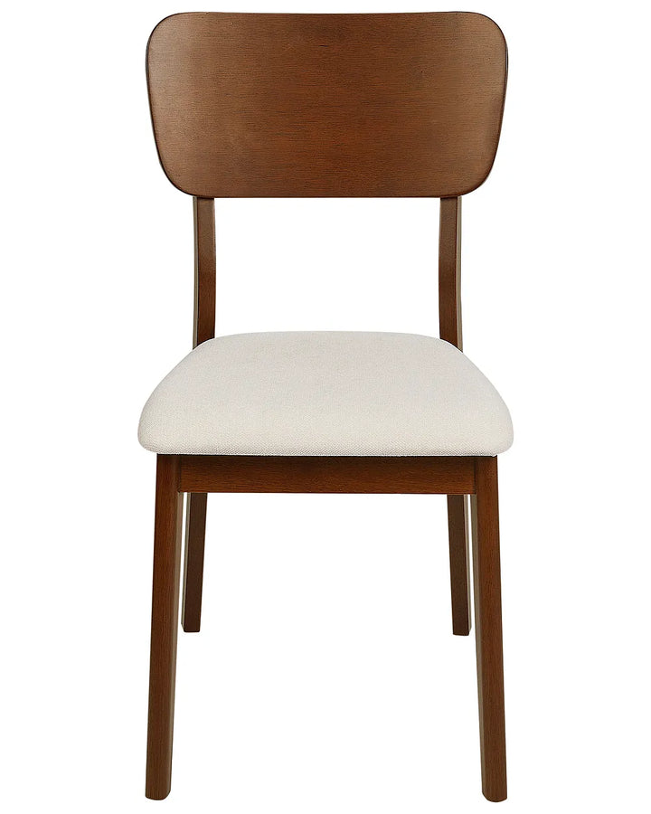 Set of 2 Dining Chairs Wood Dark Brown/Beige Chace