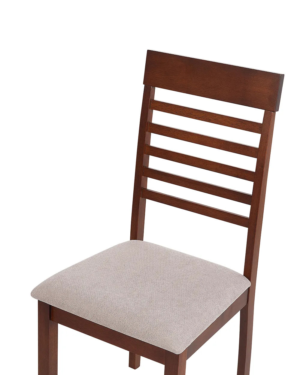 Set of 2 Dining Chairs Wood Dark Brown/Taupe Rose