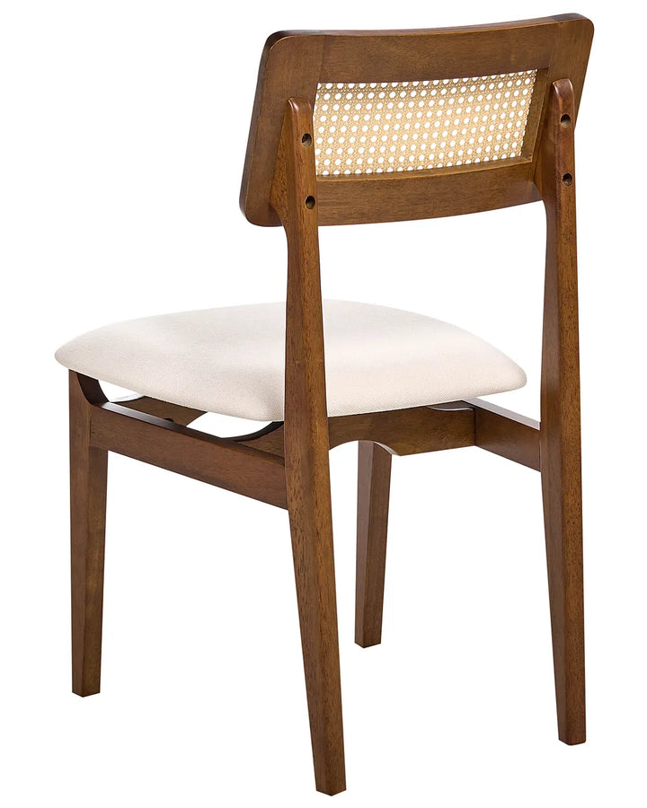 Set of 2 Dining Chairs Wood Dark Brown Claire