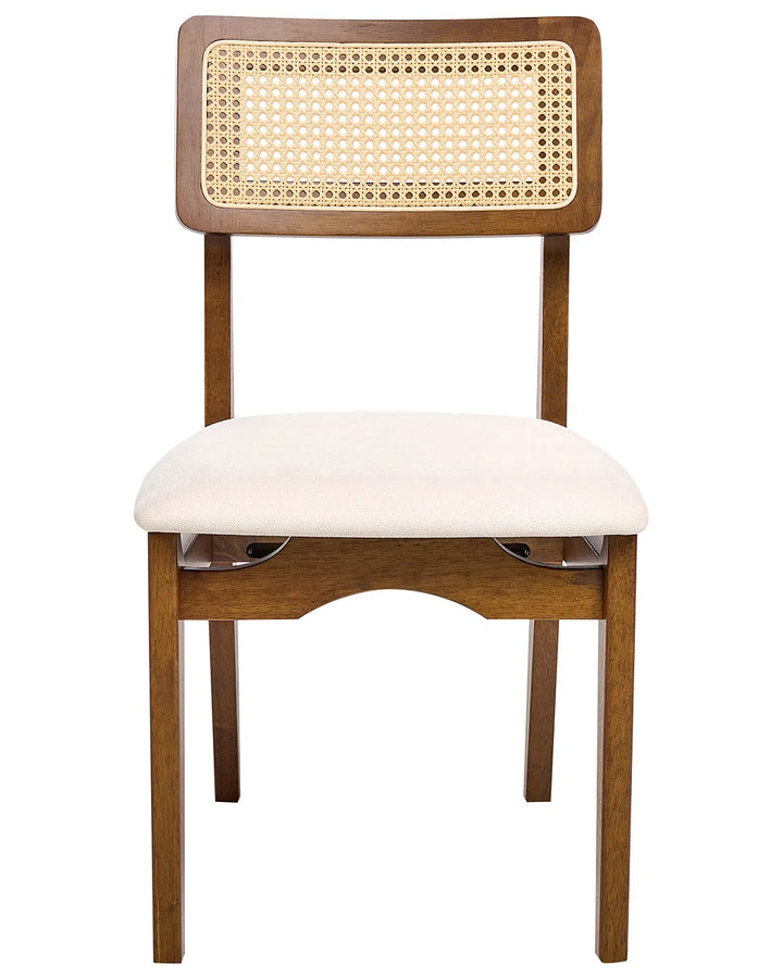 Set of 2 Dining Chairs Wood Dark Brown Claire
