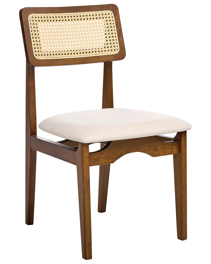 Set of 2 Dining Chairs Wood Dark Brown Claire
