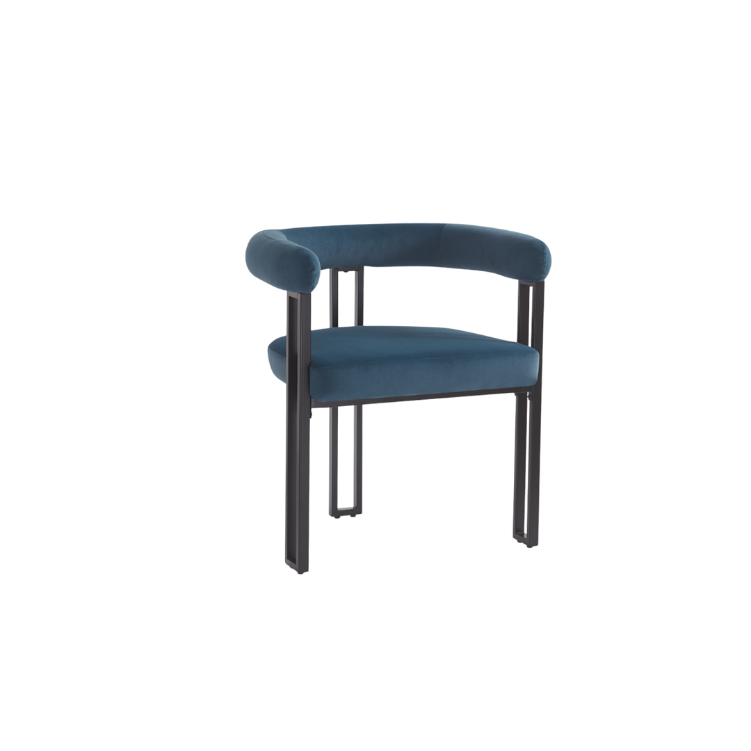 Bloom Set of 2 Dining Chairs - Blue Velvet