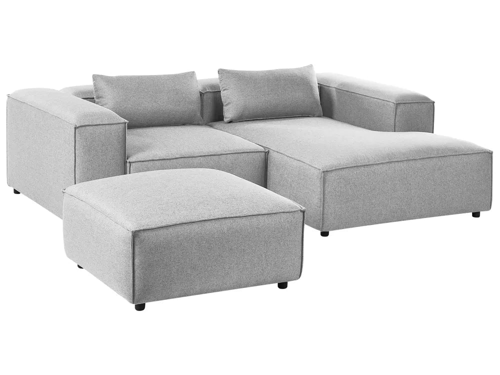 Modular Corner Sofa 3 Seater Grey with Ottoman Left Hand Nova