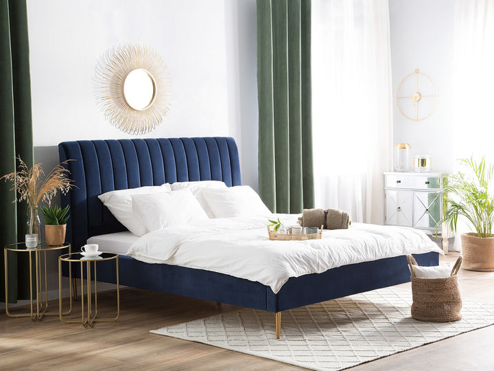 Marville Velvet EU Super King Size Bed Blue