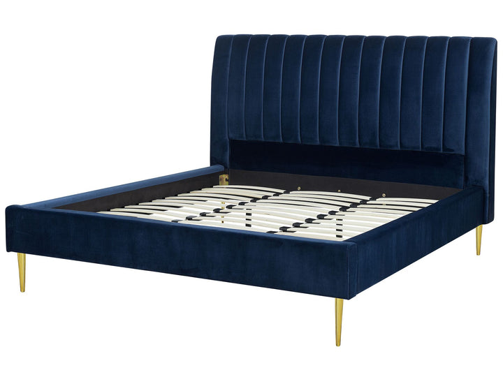 Marville Velvet EU Super King Size Bed Blue