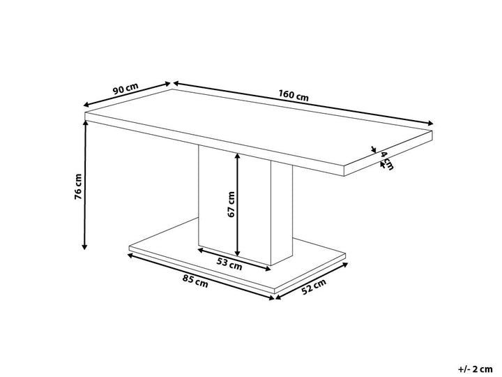 Dining Table 160 x 90 cm Concrete Effect Pasadena