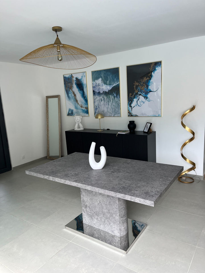 Dining Table 160 x 90 cm Concrete Effect Pasadena