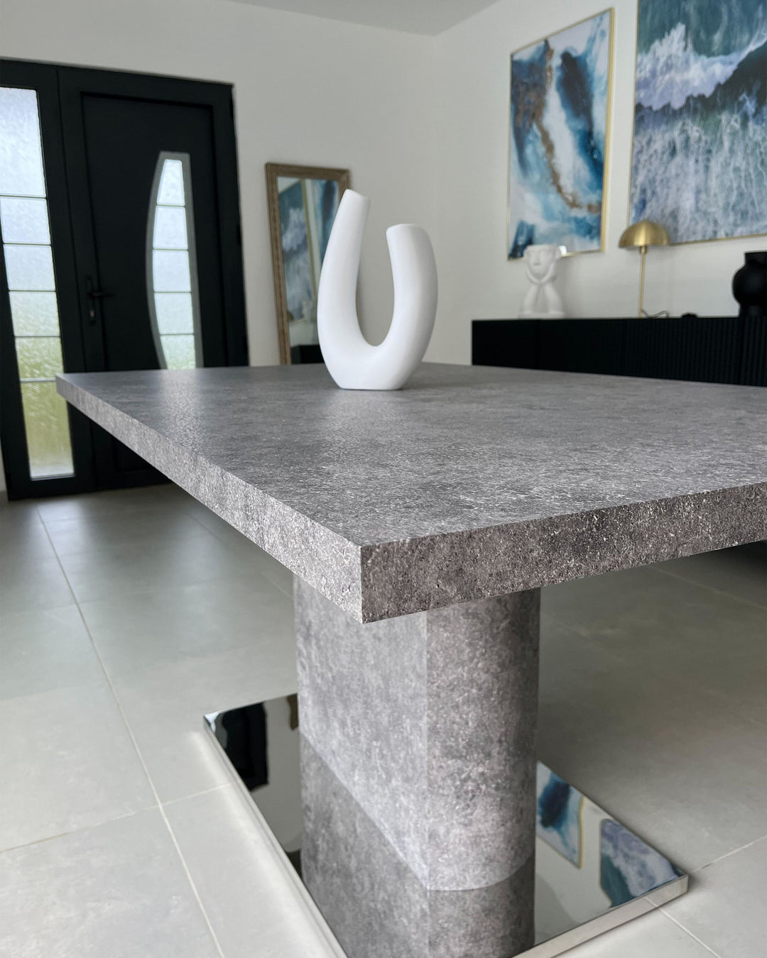 Dining Table 160 x 90 cm Concrete Effect Pasadena