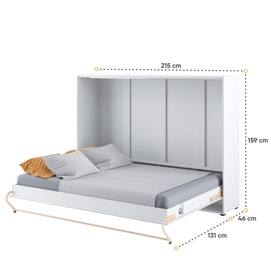 Auriel Horizontal Wall Bed Concept 140cm White Gloss CP-04