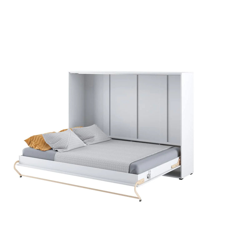 Ezra Horizontal Wall Bed Concept 140cm with Over Bed Unit White Gloss CP-04