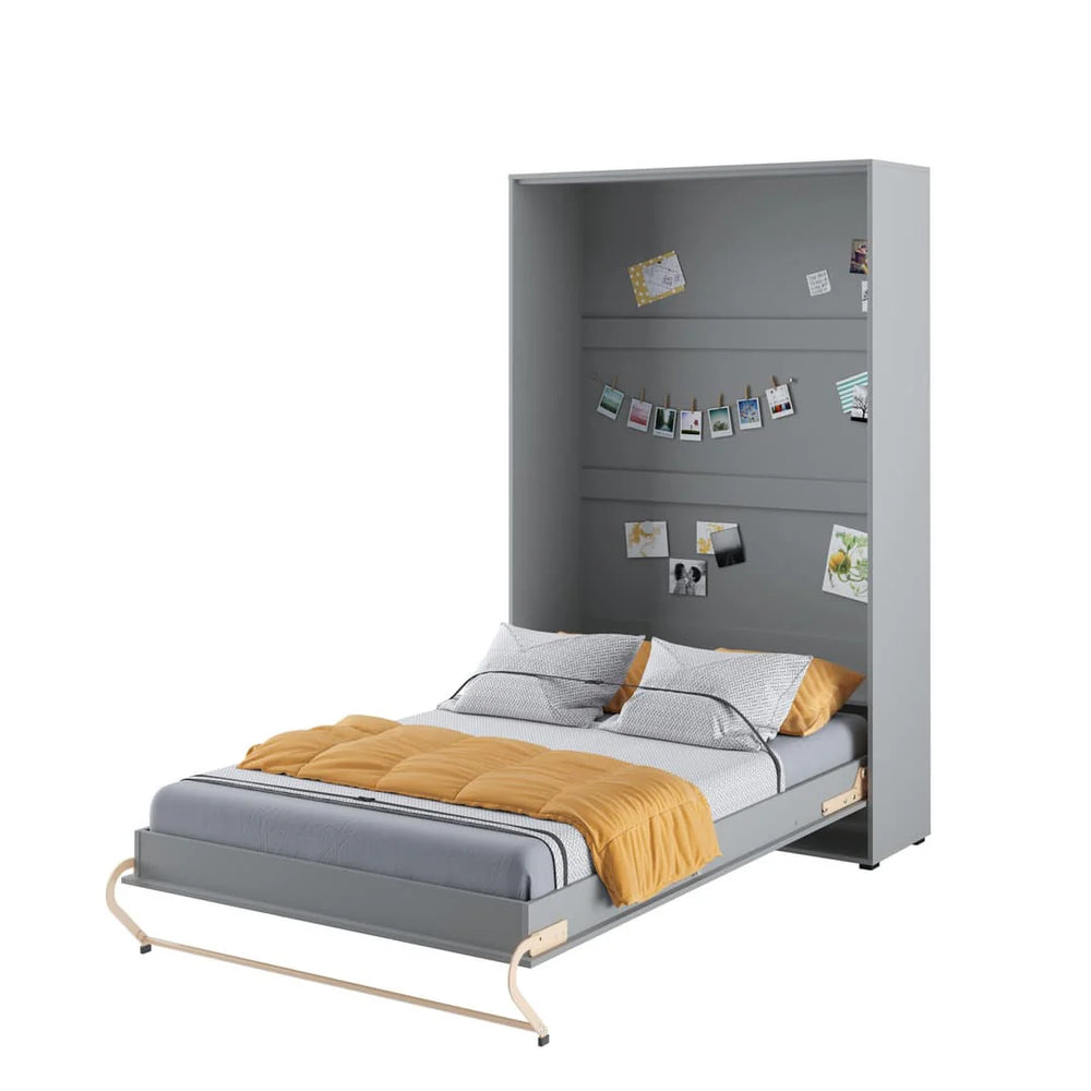 Colina Vertical Wall Bed Concept 120cm with Storage Cabinet Grey Matt CP-02