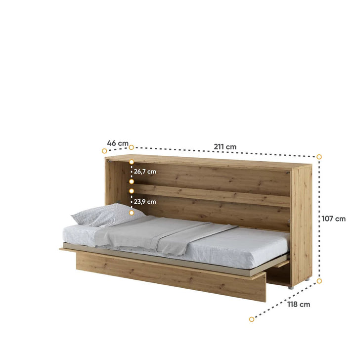 Dedrie Horizontal Wall Bed Concept 90cm Oak Artisan BC-06