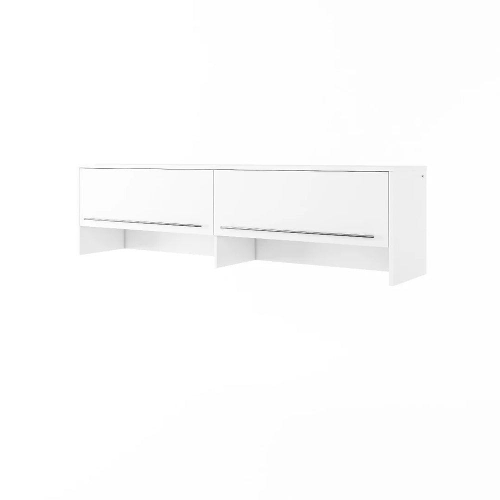 Ezra Horizontal Wall Bed Concept 140cm with Over Bed Unit White Gloss CP-04