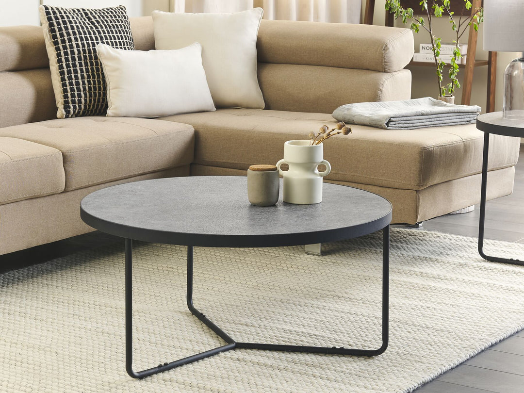 Eoghan Coffee Table Concrete Effect with Black Big