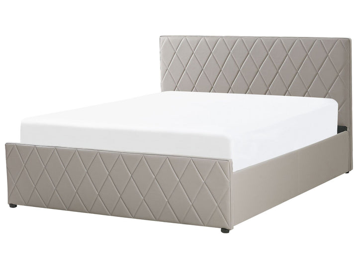 Rochefort Faux Leather EU Super King Size Ottoman Bed Taupe