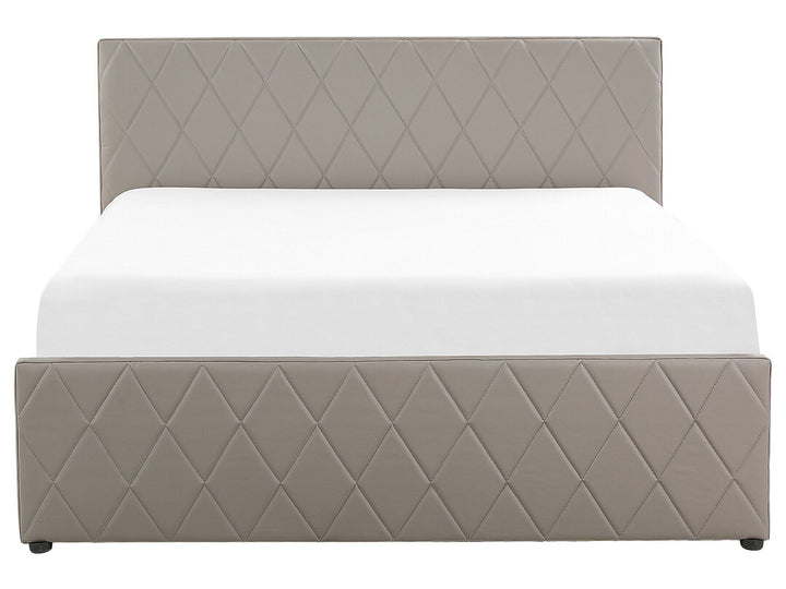 Rochefort Faux Leather EU Super King Size Ottoman Bed Taupe