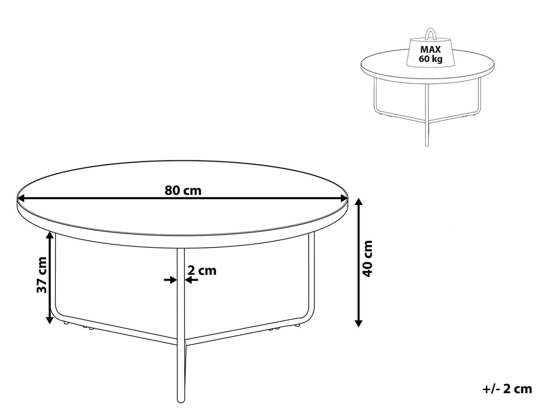 Eoghan Coffee Table Concrete Effect with Black Big