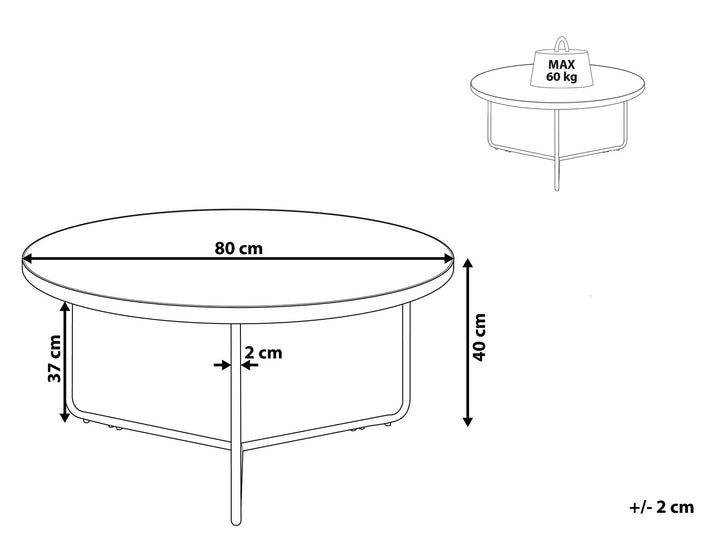 Eoghan Coffee Table Concrete Effect with Black Big