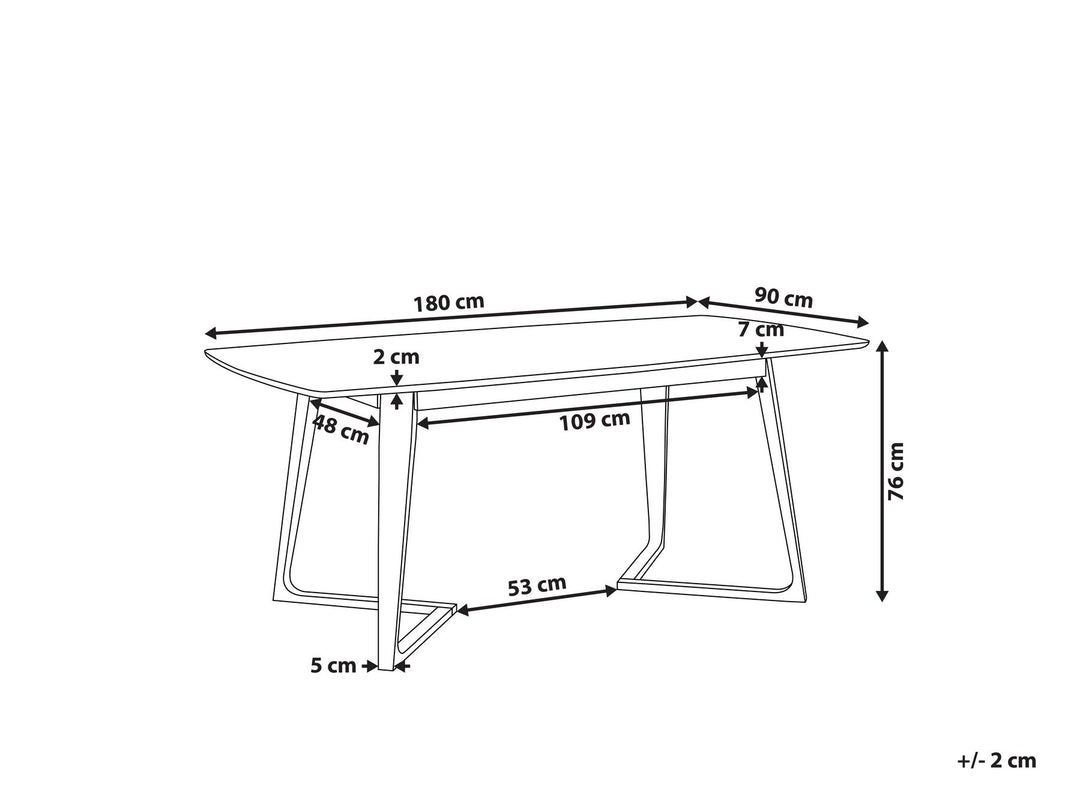 Dining Table 180 x 90 cm Dark Wood Huxter