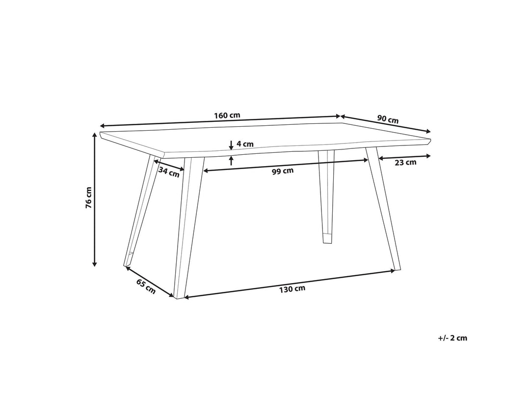 Dining Table 160 x 90 cm Dark Wood Witney