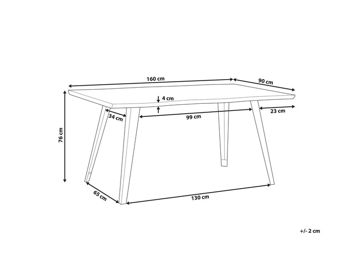 Dining Table 160 x 90 cm Dark Wood Witney