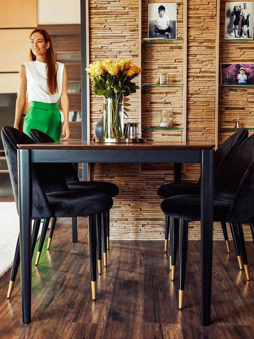 Dining Table 135 x 80 cm Dark Wood Cedar