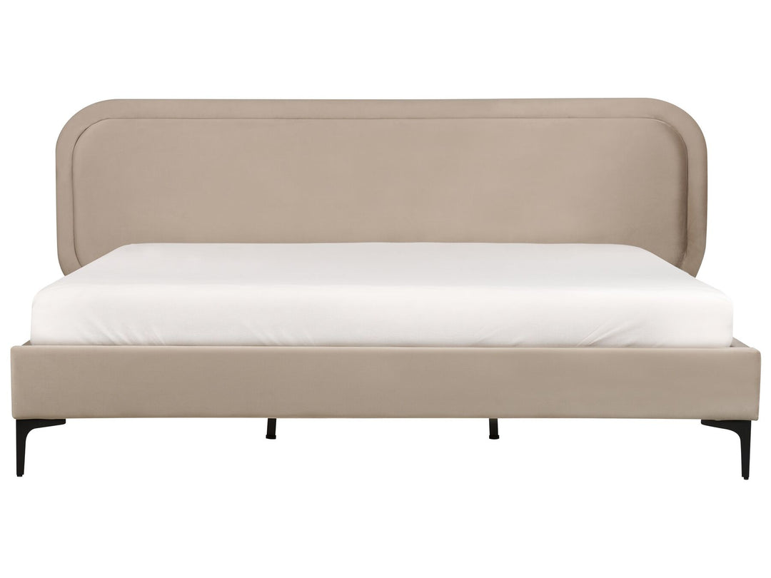 Velvet EU Super King Size Bed Beige Suzette