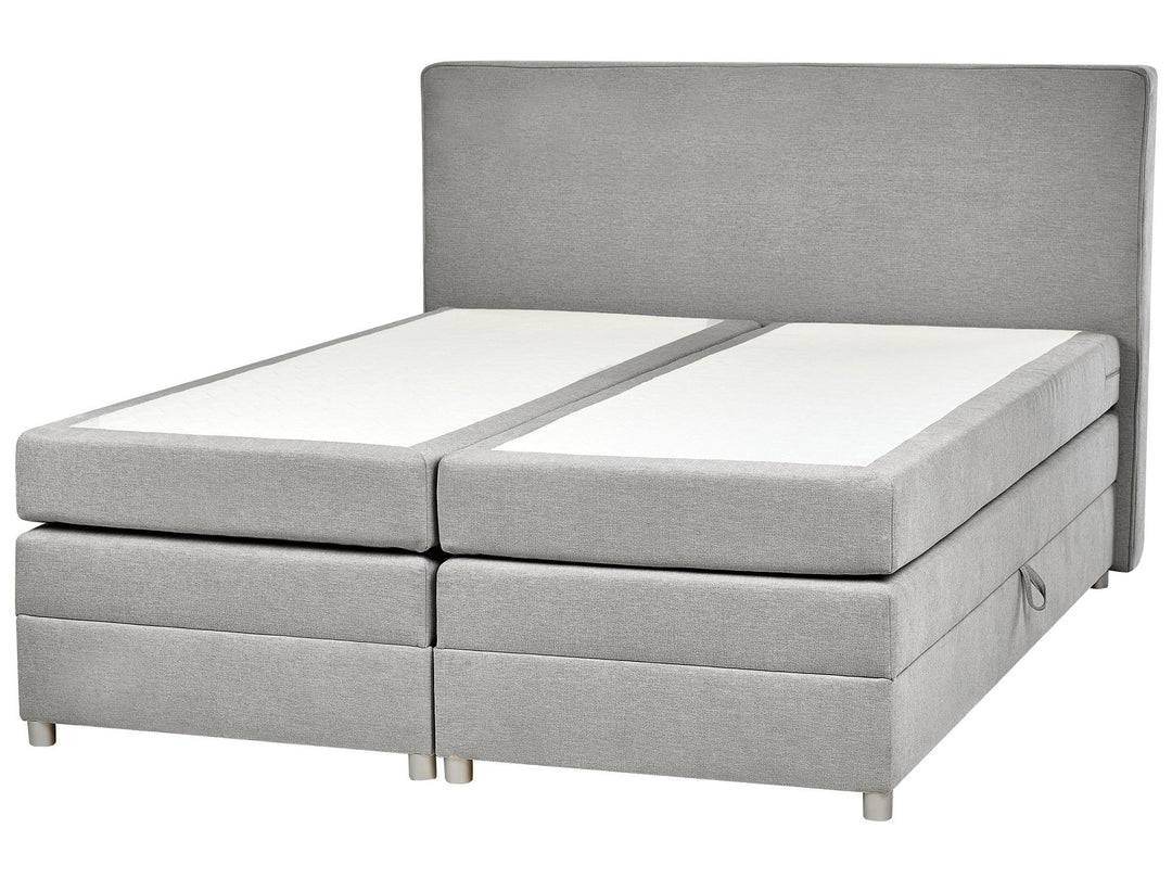 Fabric EU Super King Divan Bed Light Grey Minister