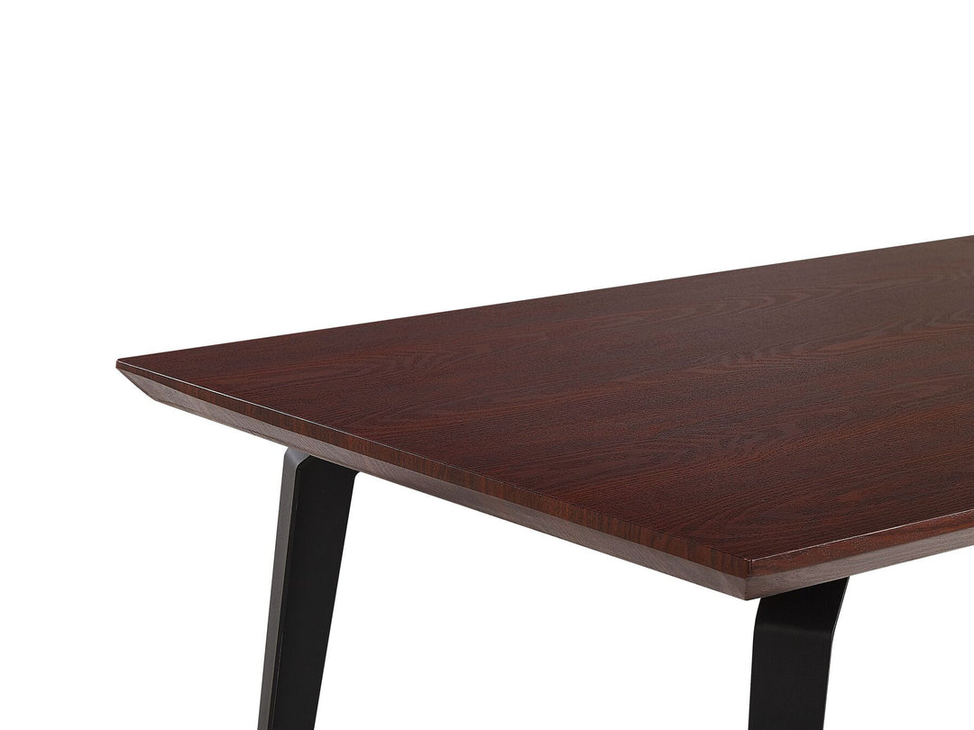 Dining Table 160 x 90 cm Dark Wood with Black Amares