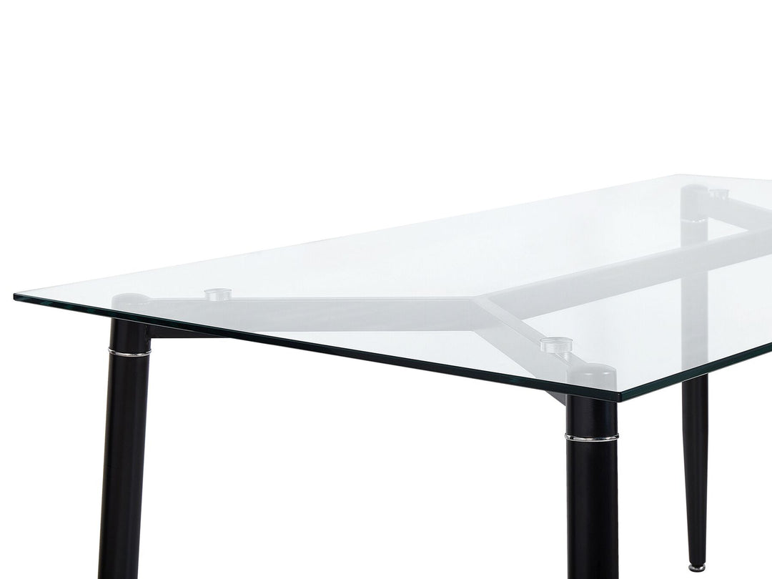 Glass Top Dining Table 150 x 90 cm Black Totham